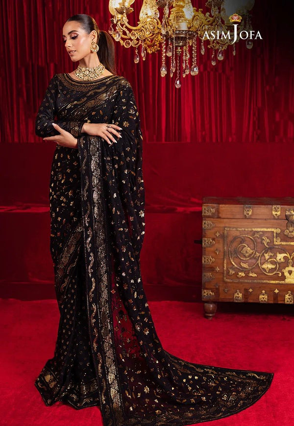 saree black wedding edition